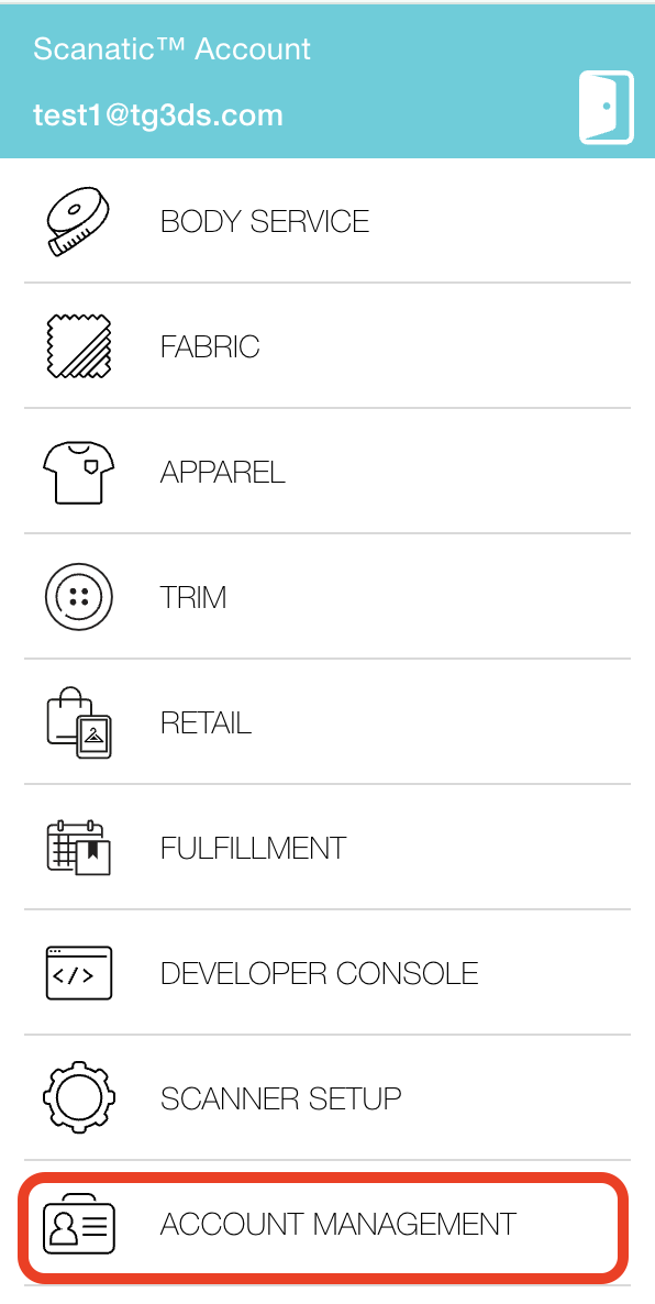 Account Management Menu Selection 